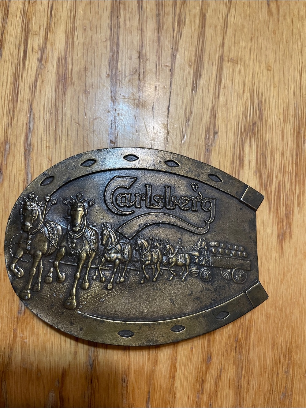 1977 Carlsberg Beer Brass Belt Buckle
